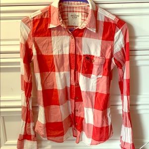 Red plaid long sleeve shirt